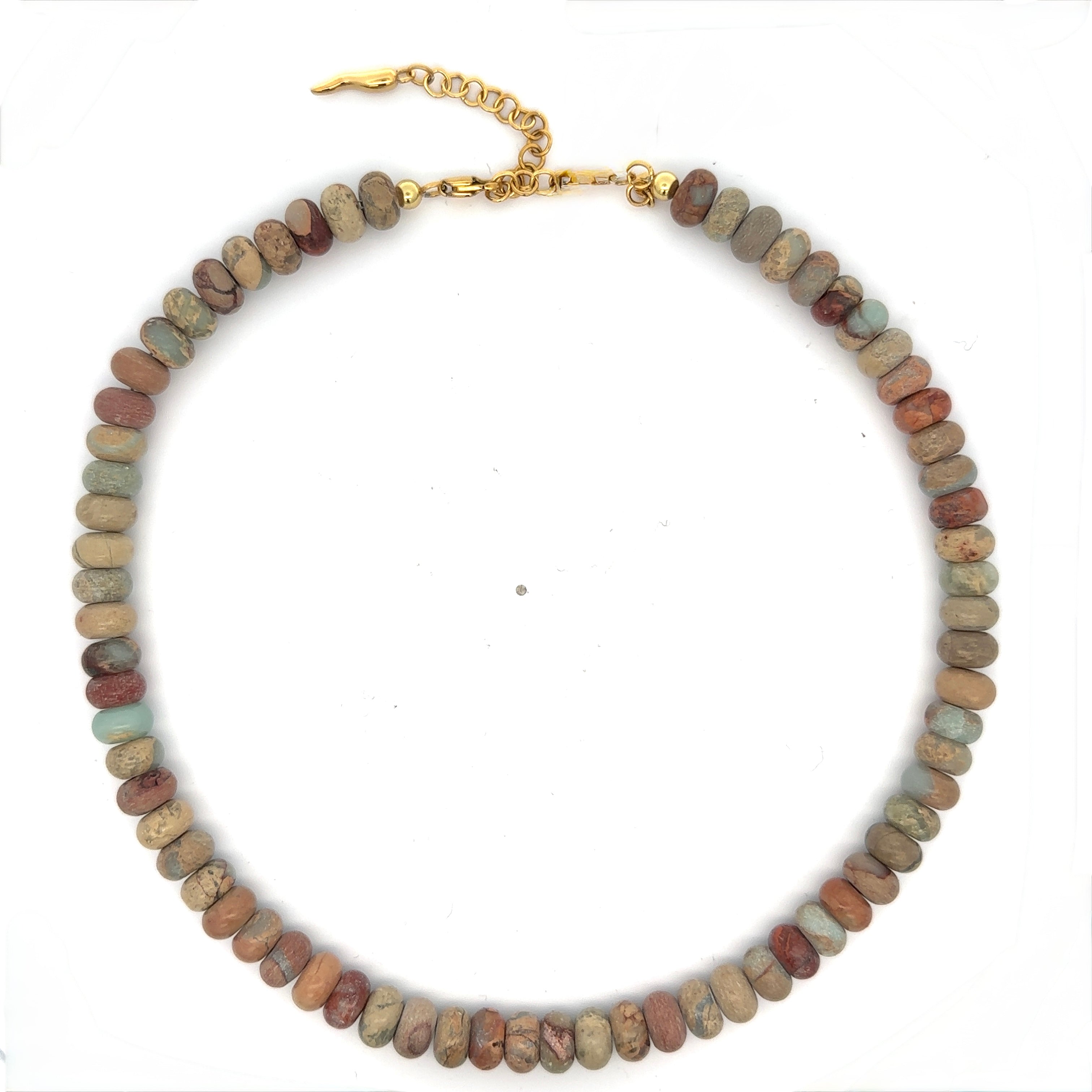 “Agnes” Gemstone Choker / Sandy Wood Brown Jasper