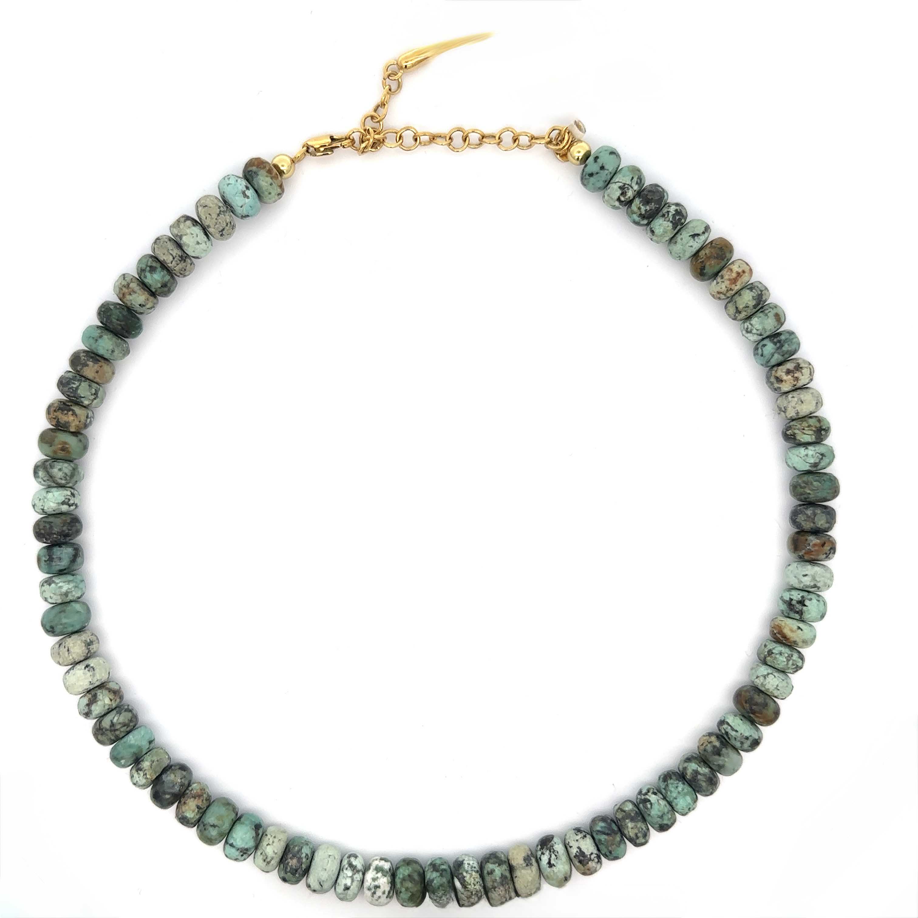 “Agnes” Gemstone Choker / Grass Green Jasper