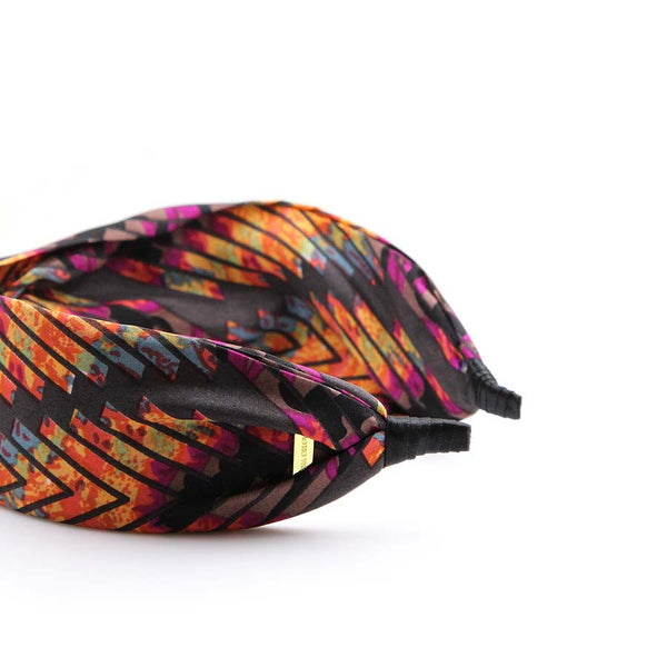 “Fun Autumn” Brown Arrow Knot Style Silk Headband