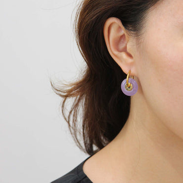 “CIAMBELLA” 2 STONES PURPLE AND CHERRY RED AGATE earrings