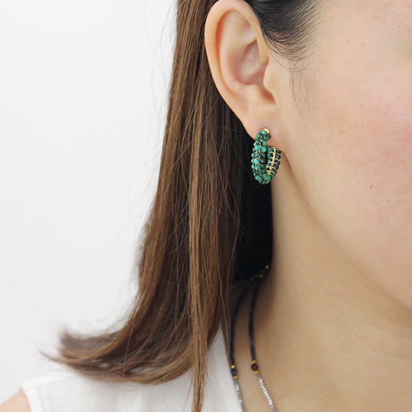 “KOHAKUTOU” MALACHITE C HOOPS