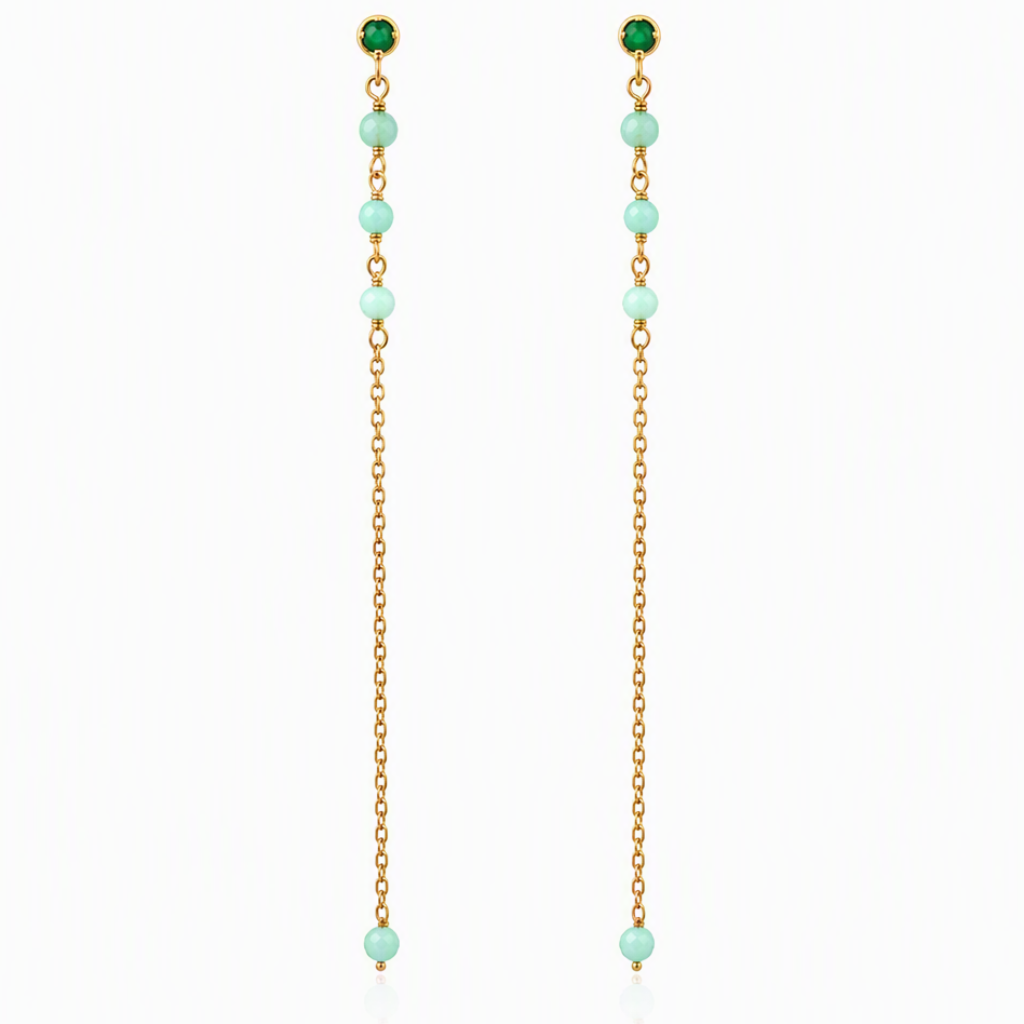 “Forest” 925 sterling silver Bead Drop Earrings