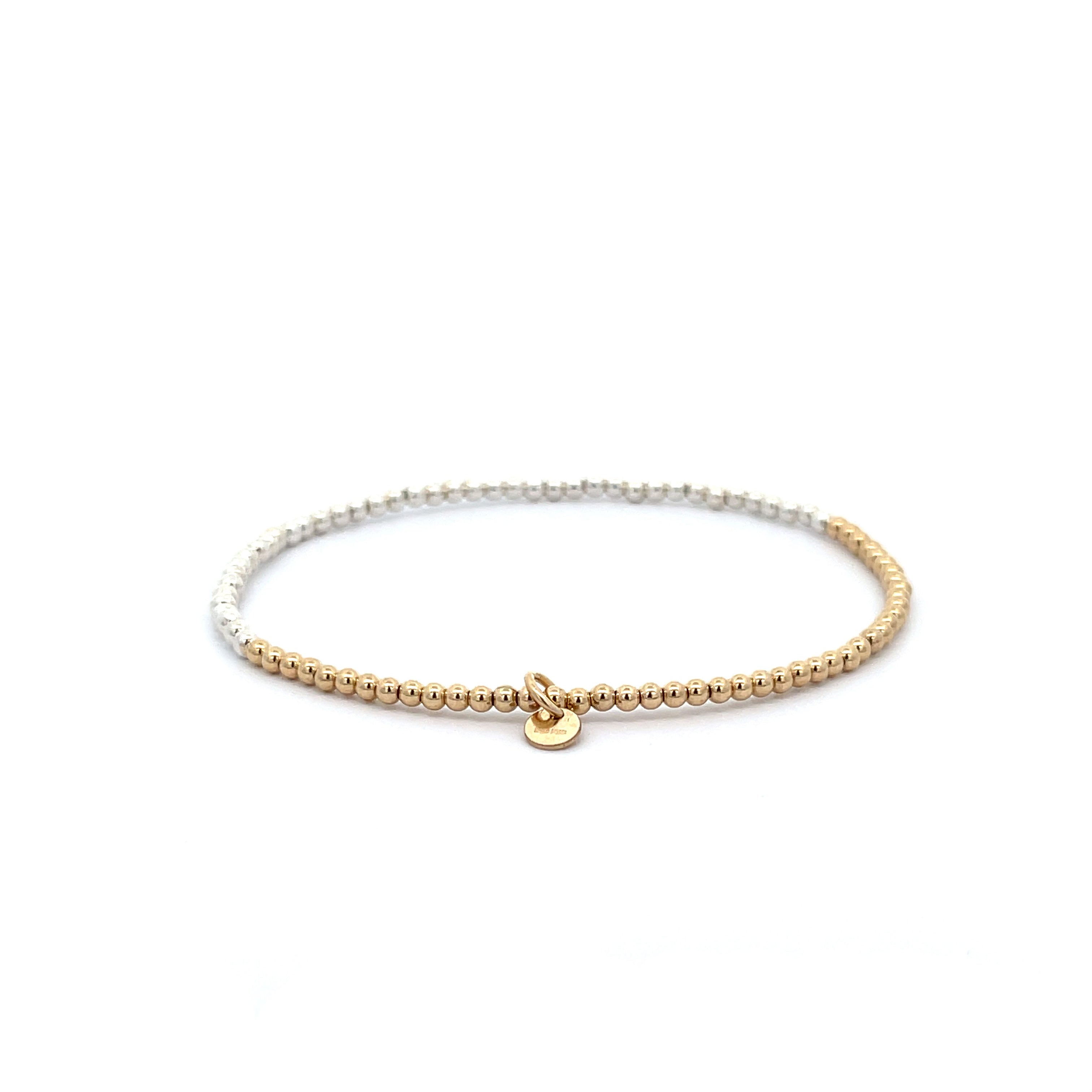 “Milvia” 2mm Gold Fill Two Tone Bracelet