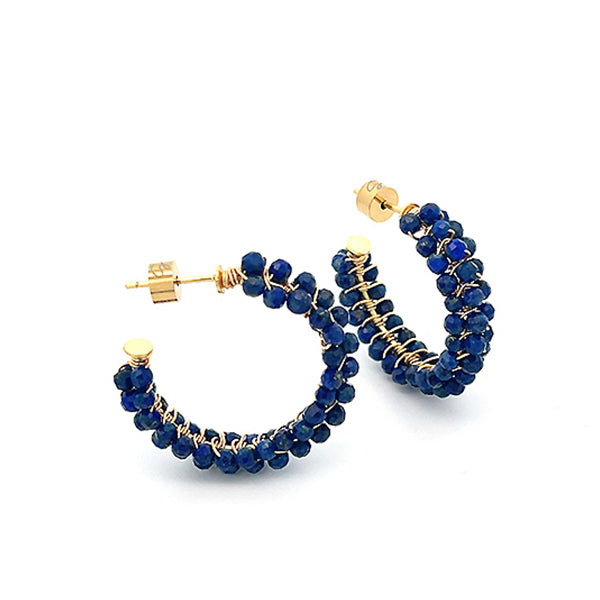 “KOHAKUTOU” LAPIS LAZULI C HOOPS