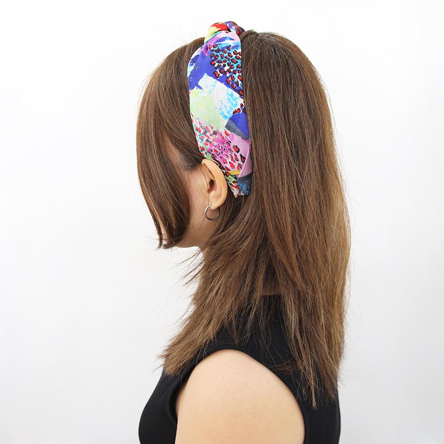 “Afrikka” Chromatic Color Knot Style Silk Headband