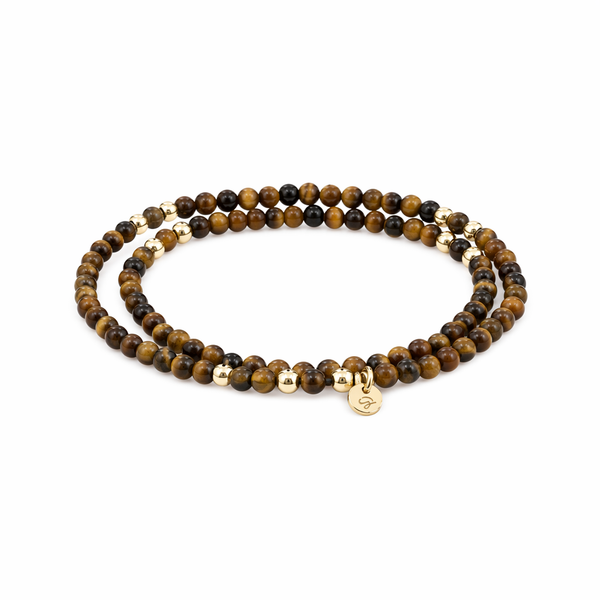 “KHUSHI” 3mm TIGER EYE DOUBLE WRAP BRACELET