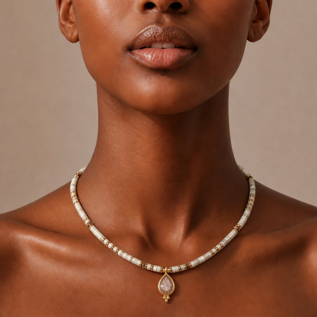 “AGERA” White Howlite Necklace