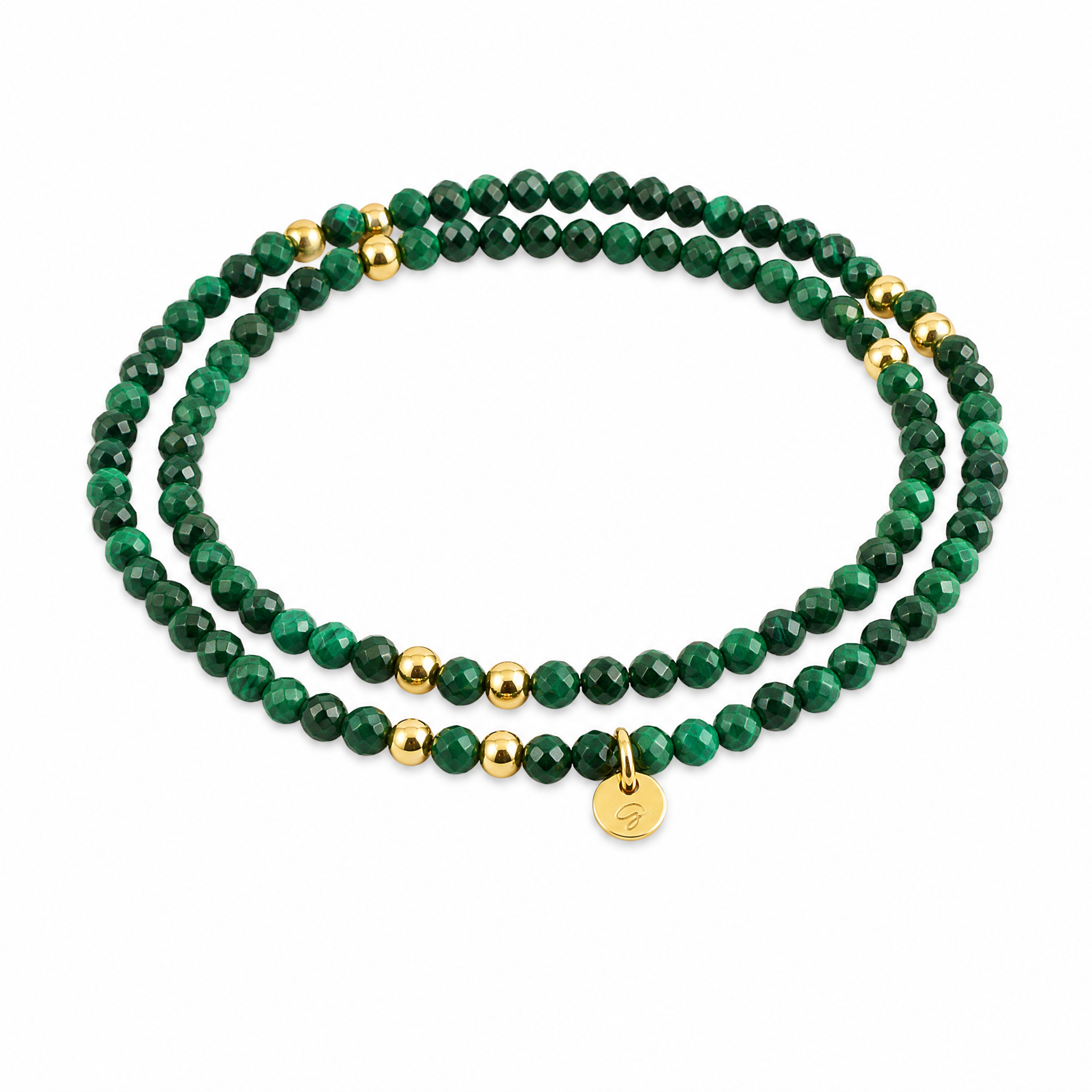 "Zaya" 3mm double wrap Malachite Stone Bracelet