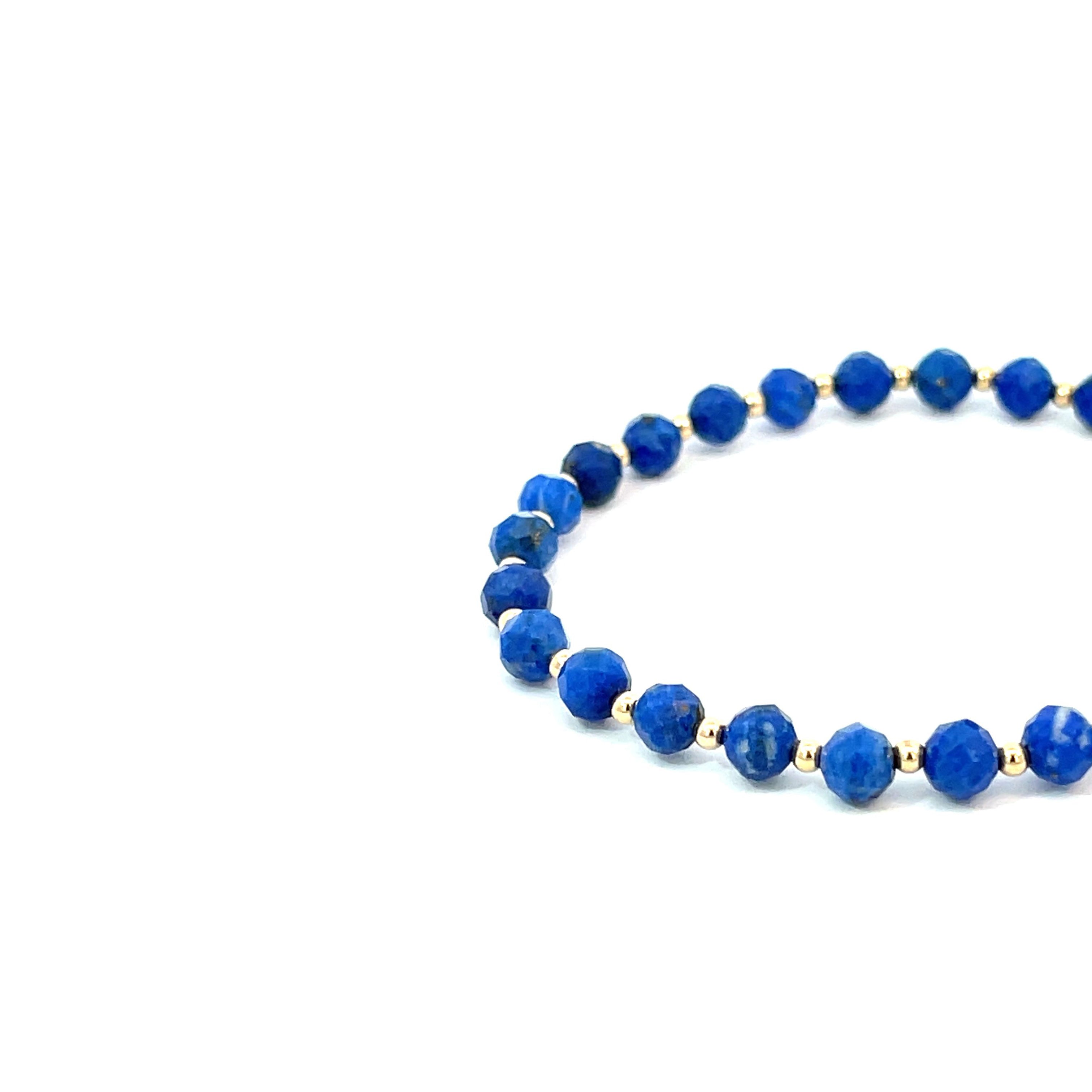 “Leena” Lapis Lazuli Diamond Cut Bracelet
