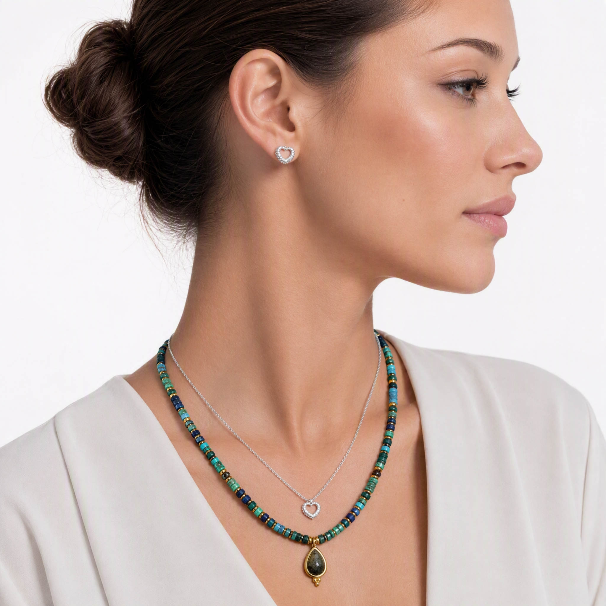 “TOBELOVED” Vibrant Heart Gold Vermeil Necklace