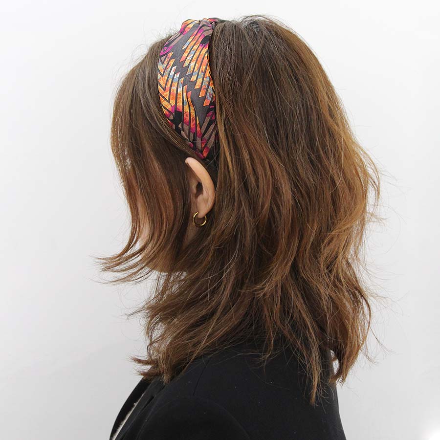 “Fun Autumn” Brown Arrow Twisted Style Silk Headband