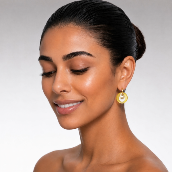 “CIAMBELLA” 2 STONES AGATE  EARRINGS