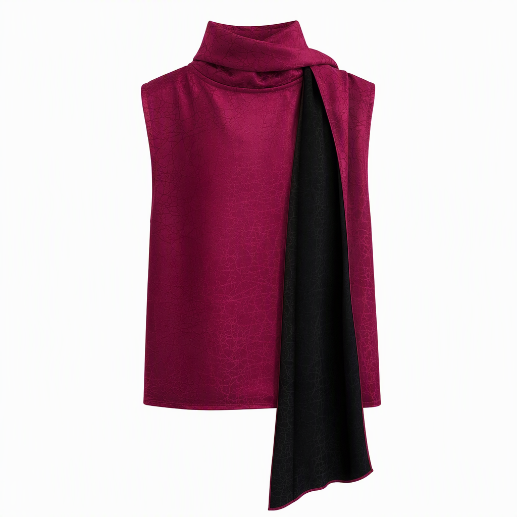 “Cadena” Magenta Removable Collar Top