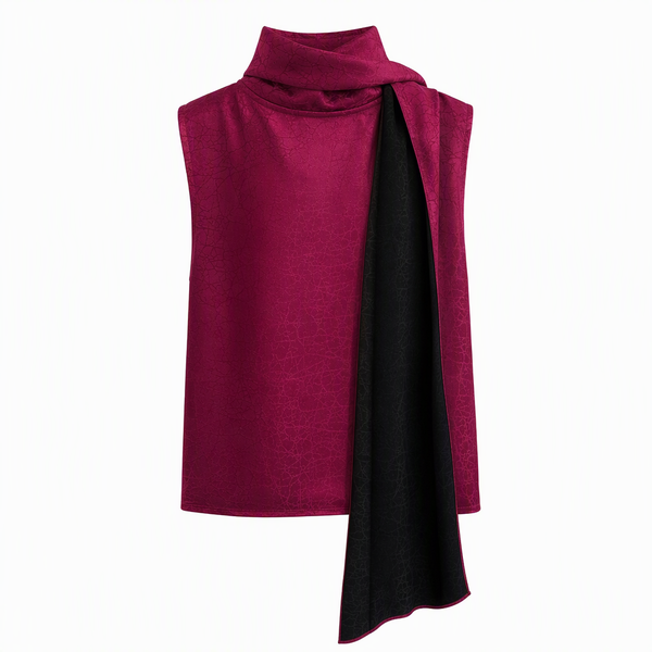 “Cadena” Magenta Removable Collar Top