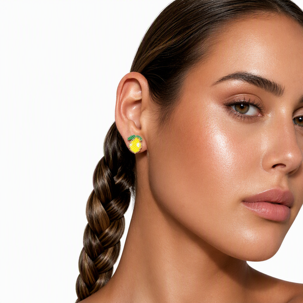 "Lemon" Mini Beaded Earrings