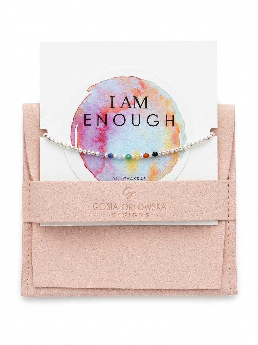 I AM ENOUGH- 925 STERLING SILVER CHAKRA BRACELET