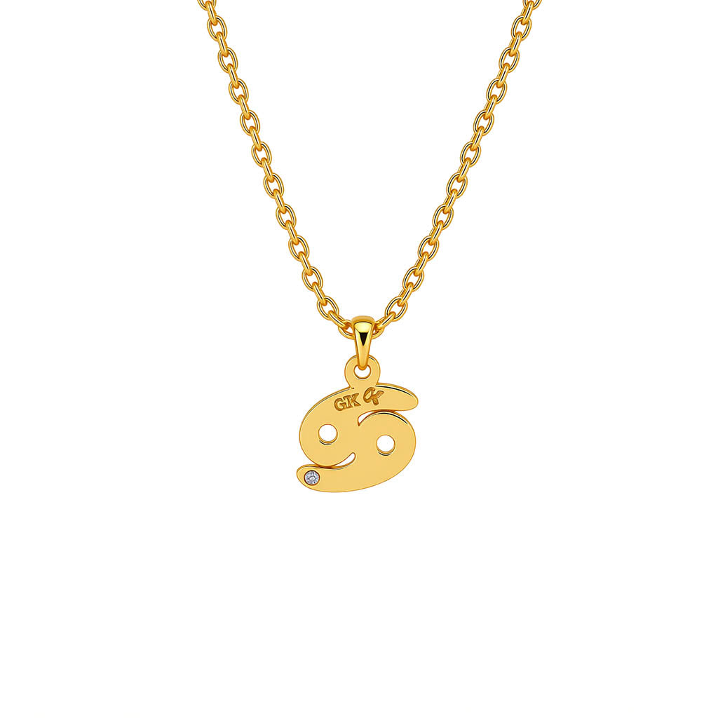 9K GOLD ZODIAC GOLD DIAMOND NECKLACE / CANCER