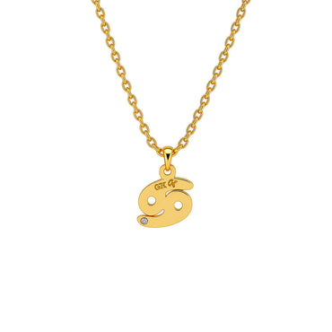 9K GOLD ZODIAC GOLD DIAMOND NECKLACE / CANCER