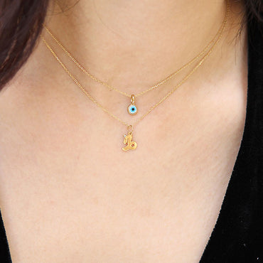 9K GOLD ZODIAC GOLD DIAMOND NECKLACE / CAPRICORN