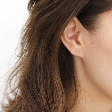 9k evil eye and diamond earrings