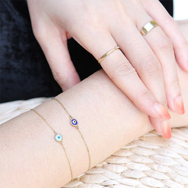 9K GOLD EVIL EYE BRACELET