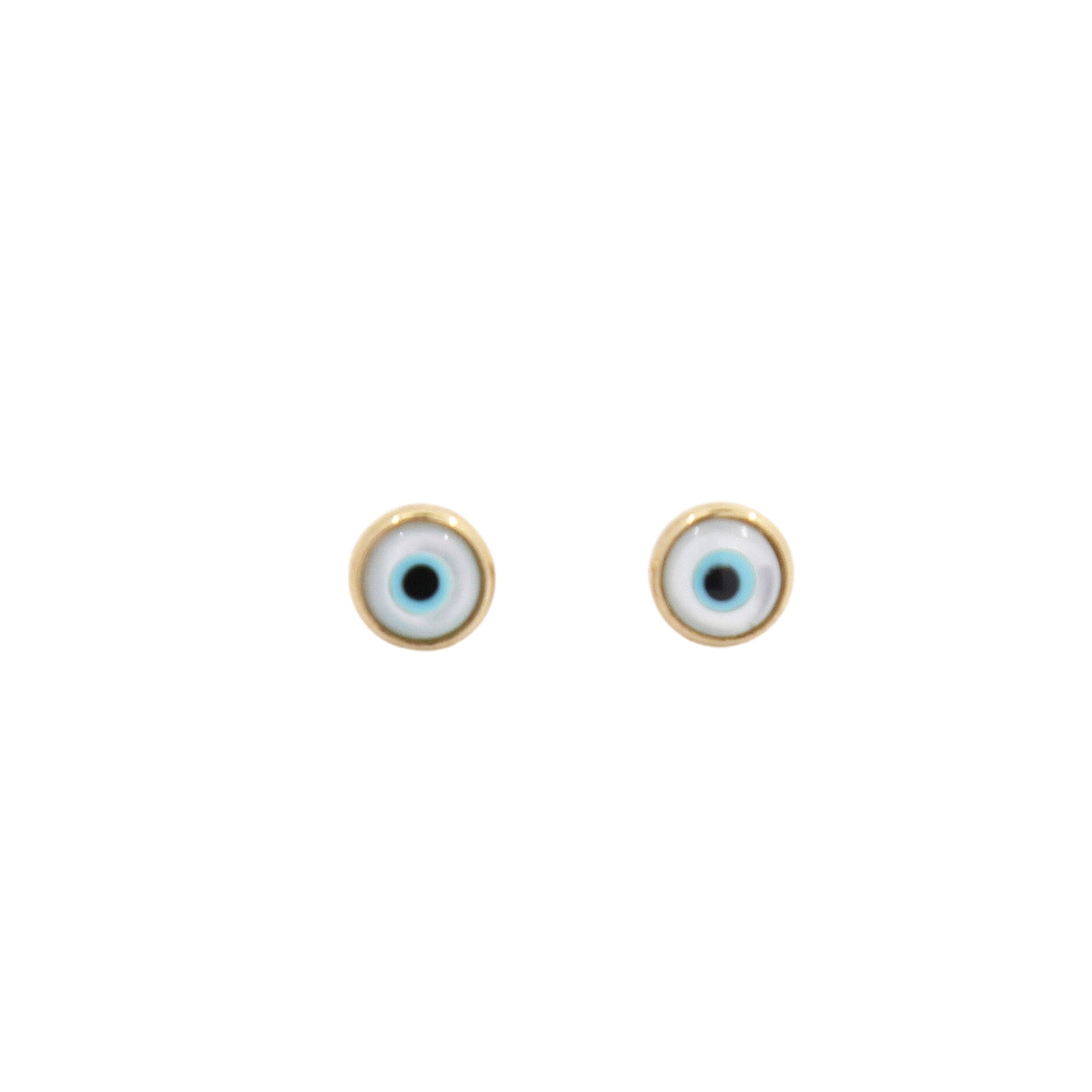 9K GOLD EVIL EYE TURKISH GLASS EARRINGS