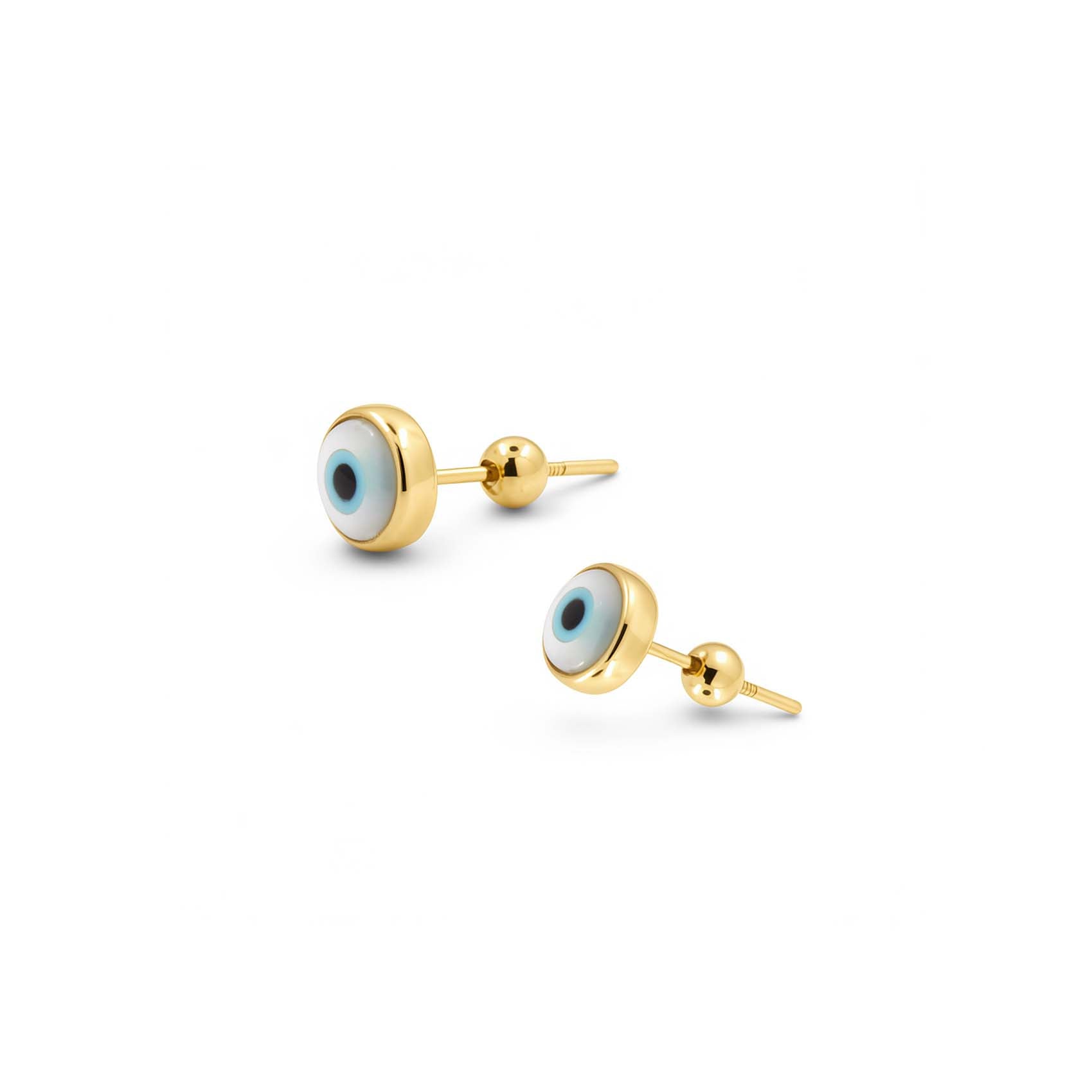9K GOLD EVIL EYE TURKISH GLASS EARRINGS
