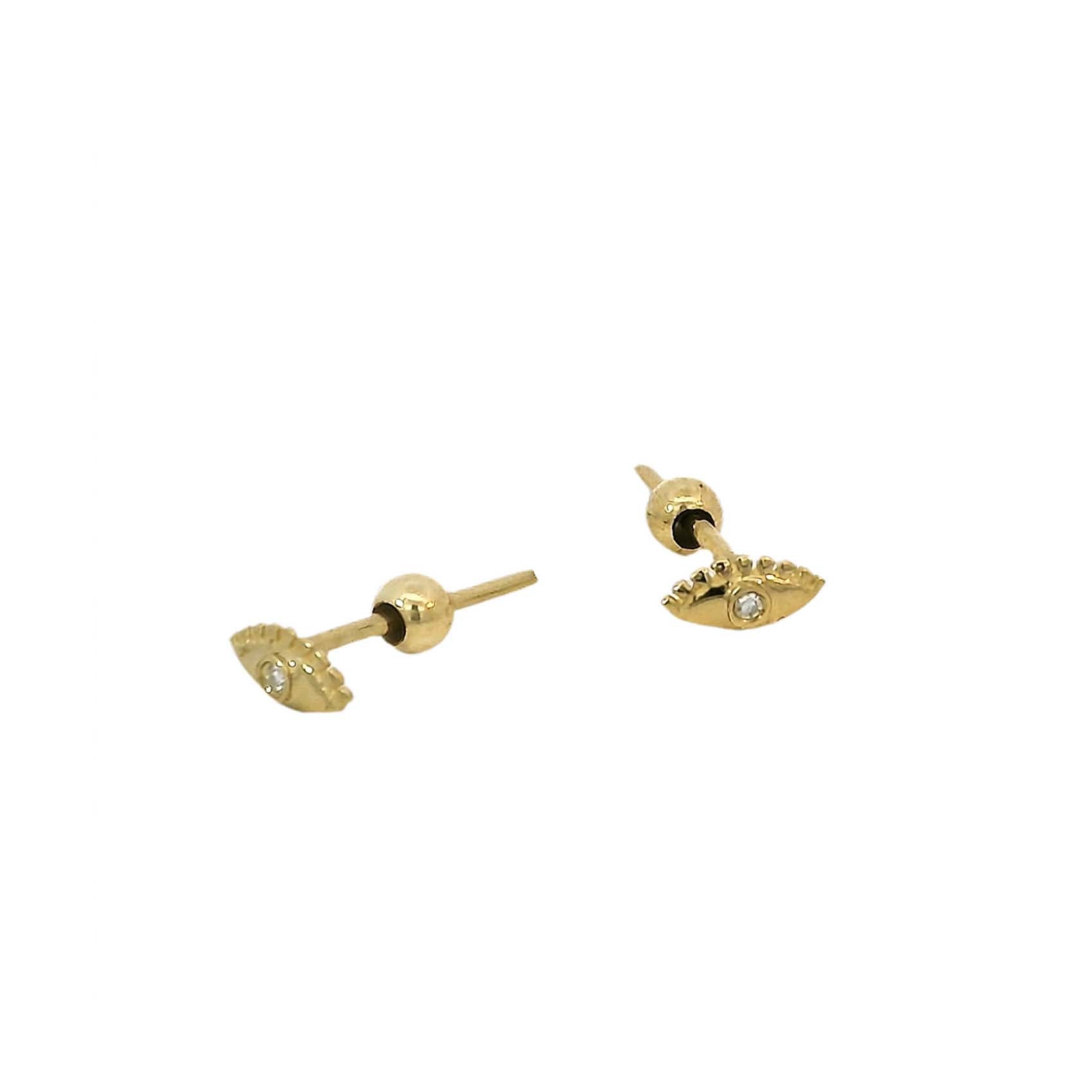 9k evil eye and diamond earrings