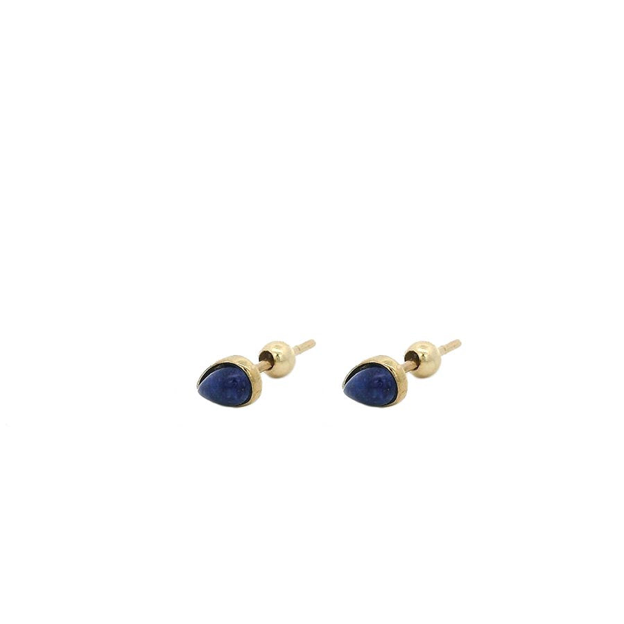9K GOLD MINI LAPIS DROP EARRINGS