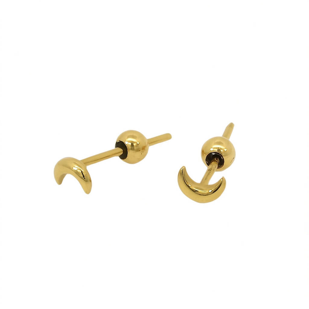 9k moon earrings