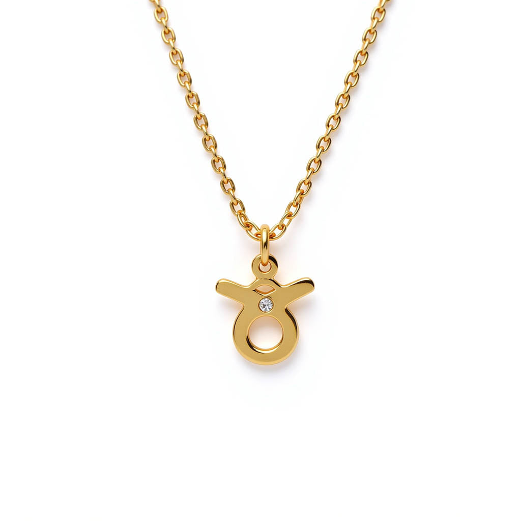 9K GOLD ZODIAC GOLD DIAMOND NECKLACE / TAURUS