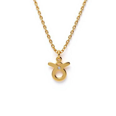 9K GOLD ZODIAC GOLD DIAMOND NECKLACE / TAURUS