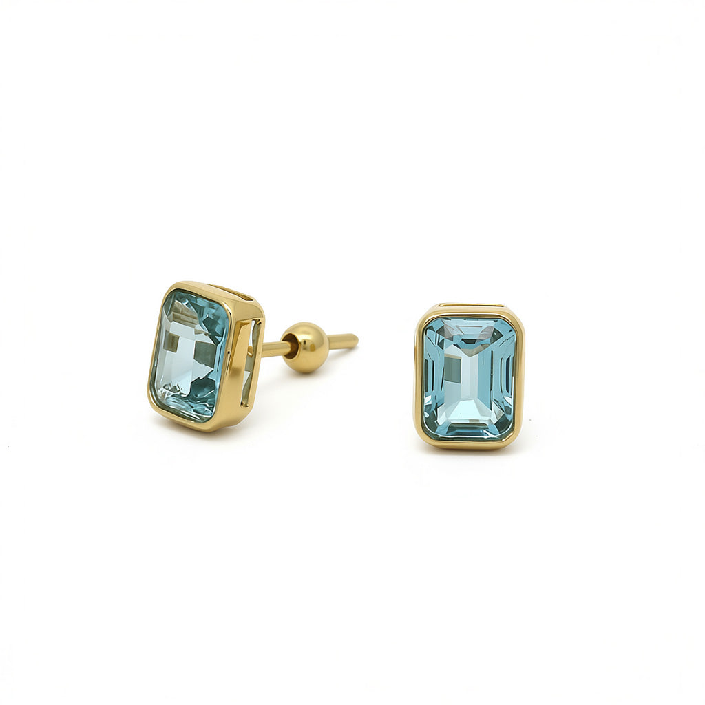 9K GOLD BLUE TOPAZ EARRINGS