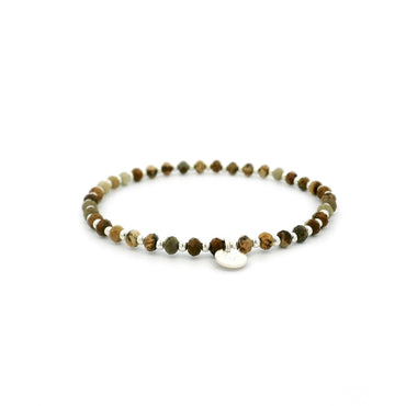 “Canyon” Picture Jasper Diamond Cut Bead Bracelet