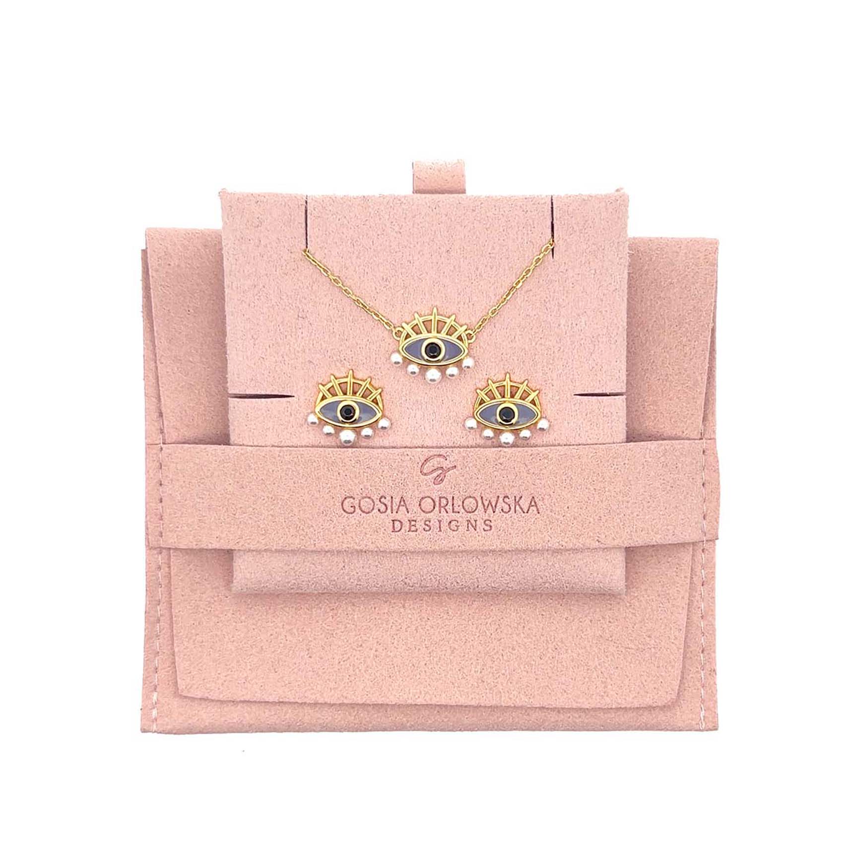 “Freya” 925 sterling silver Evil Eye & Pearl Earrings