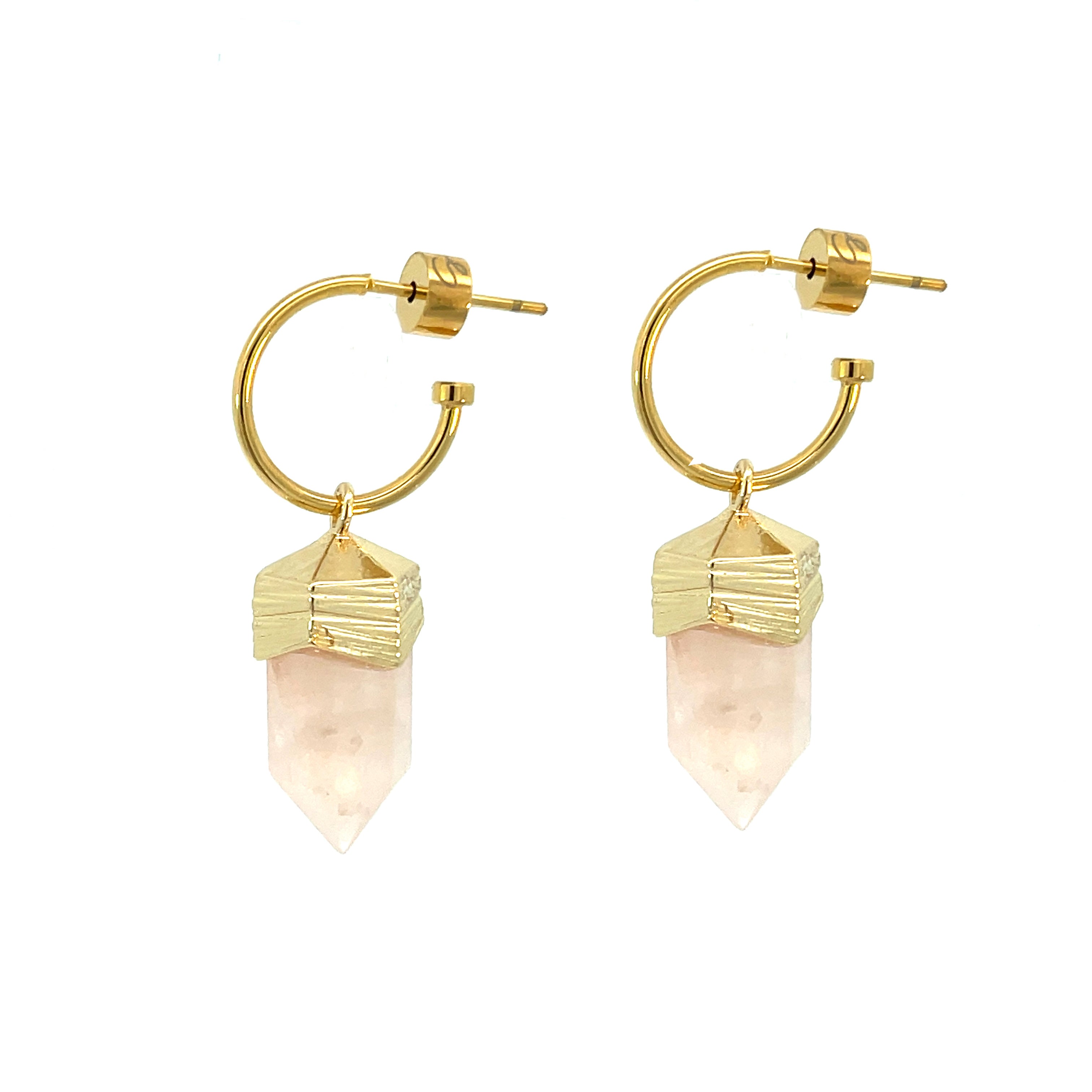 "AMARI" Crystal Hexagonal Pendulum Earrings
