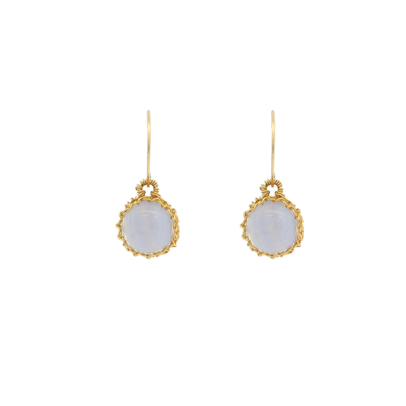 "Nati" Blue Lace Agate Net Earrings