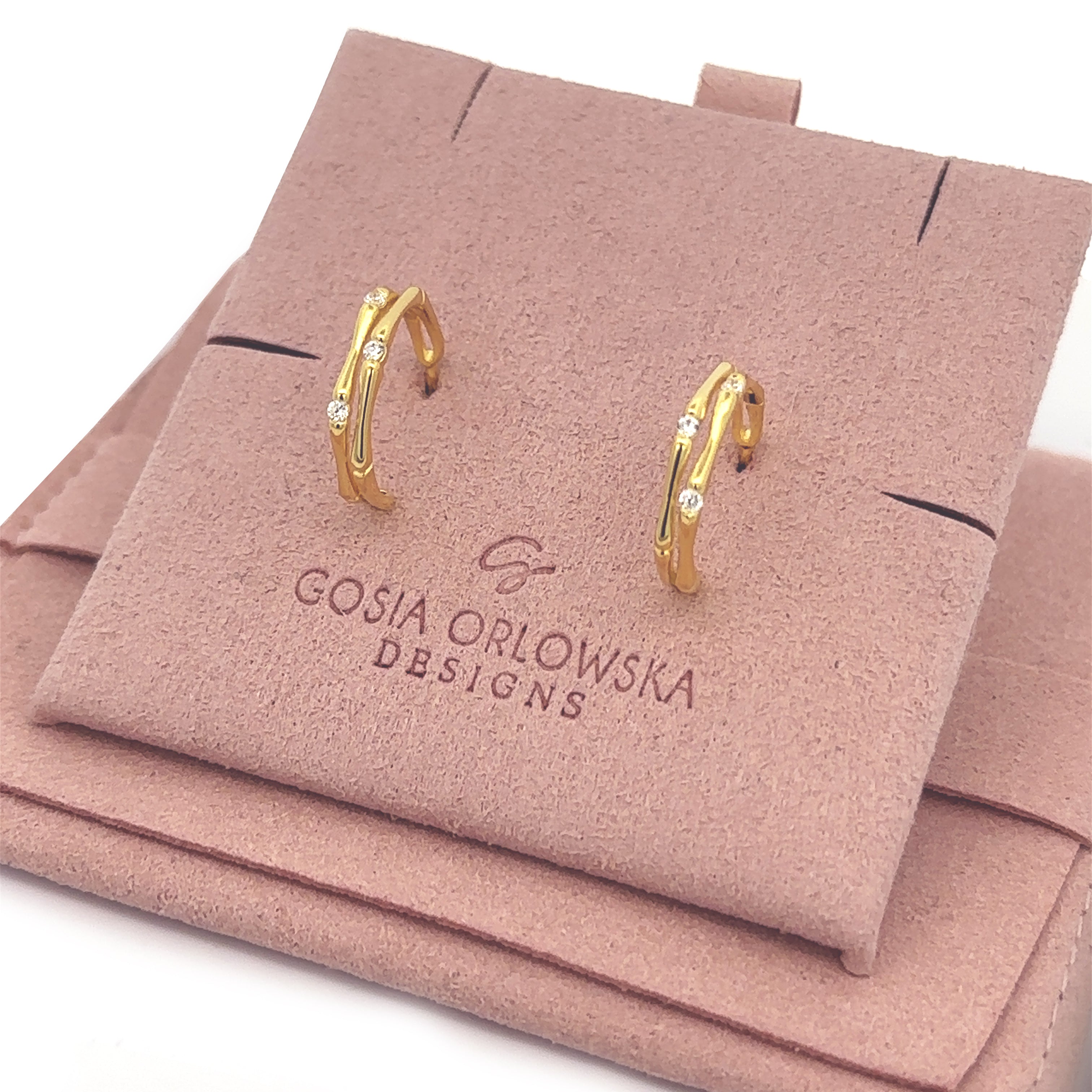 “Bronya” 925s Bamboo & Zirconia Earrings