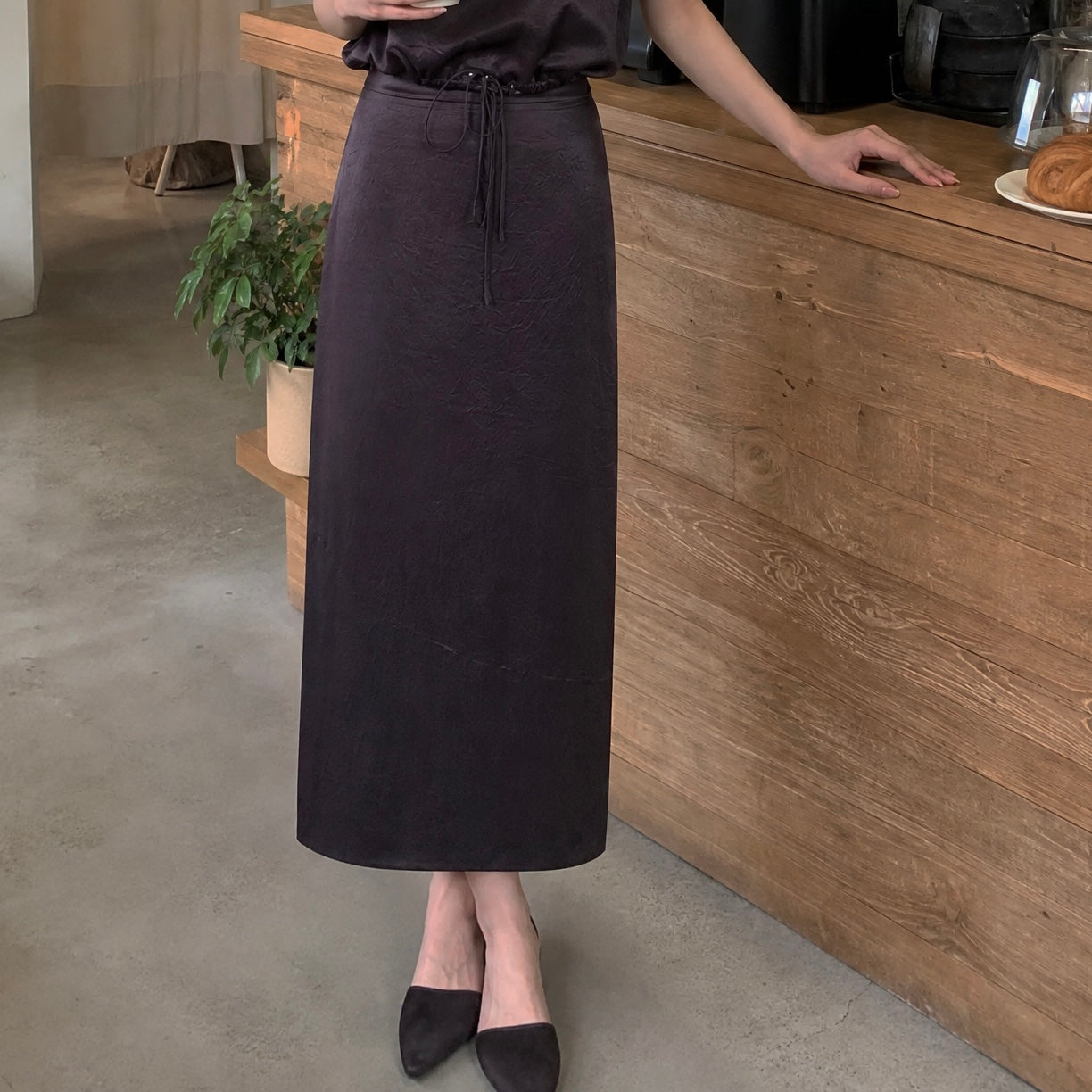 “Aurora” ash brown skirts / set