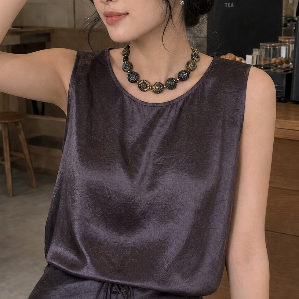 “Aurora” ash brown skirts / set