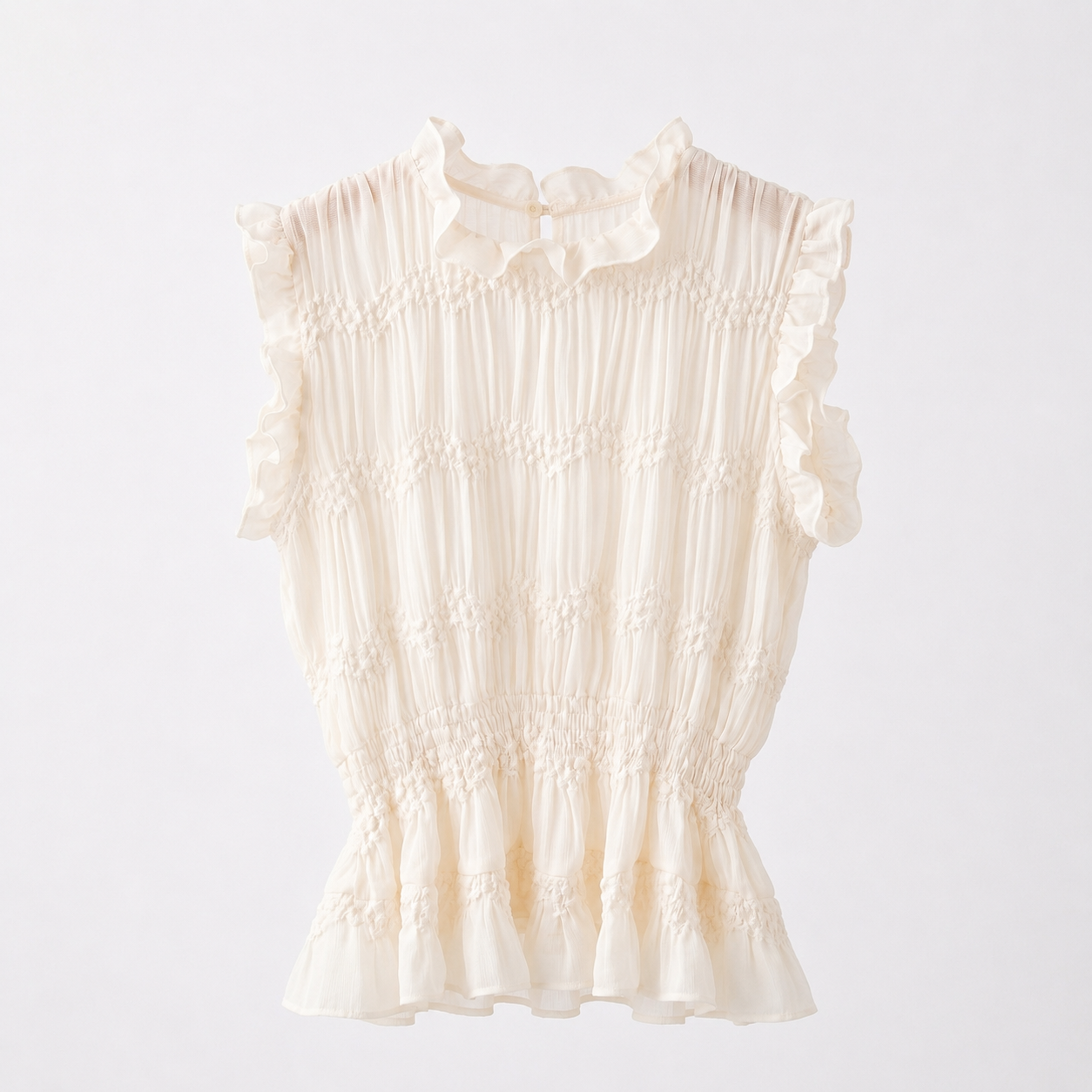 "Onyx Cream " Sheer Blouse