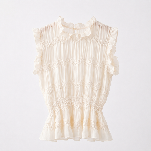 "Onyx Cream " Sheer Blouse