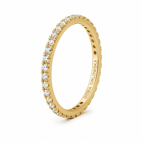 “Ernest” 925 sterling Silver Shimmering Zirconia Ring