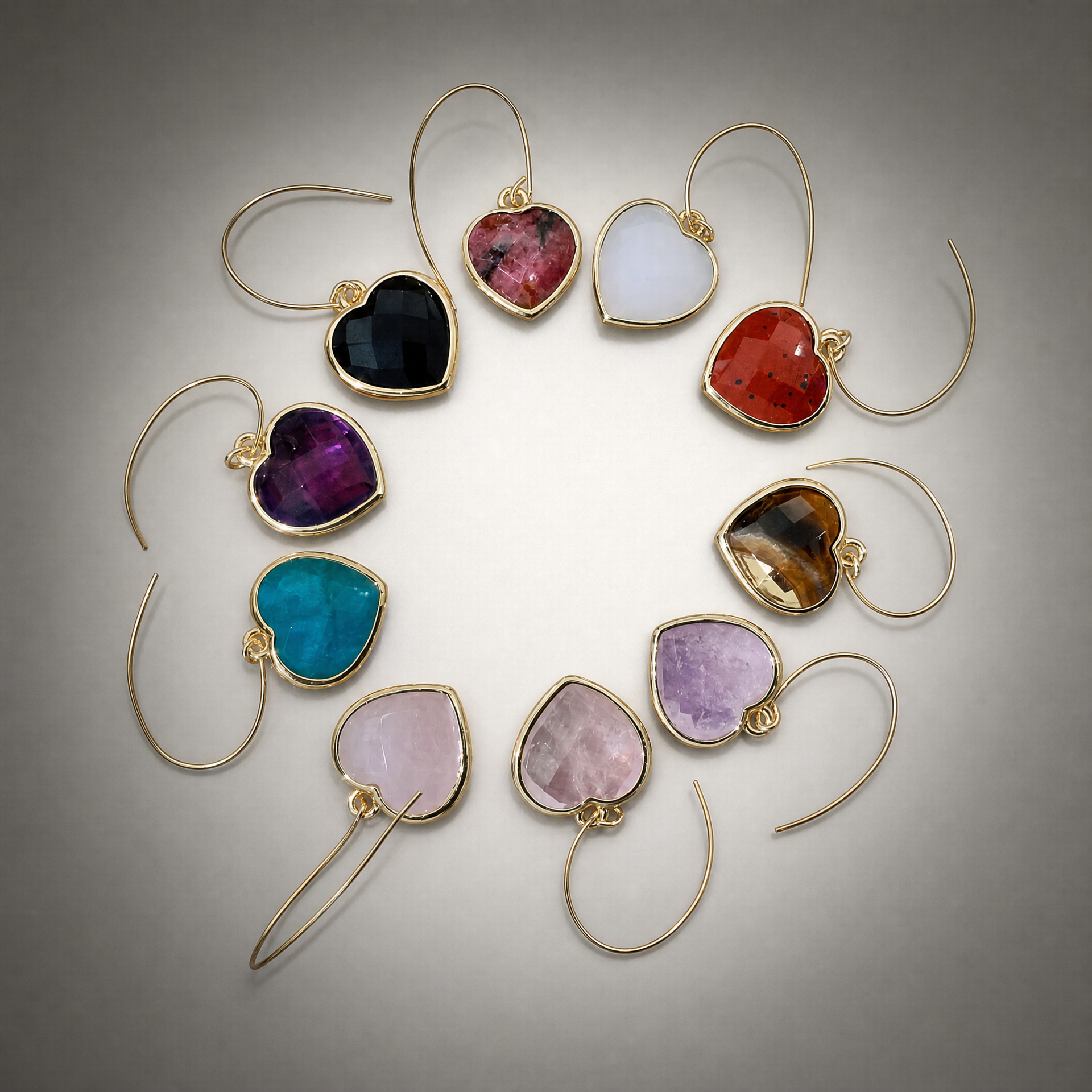 “ MIDI Heart” Gemstone Earrings