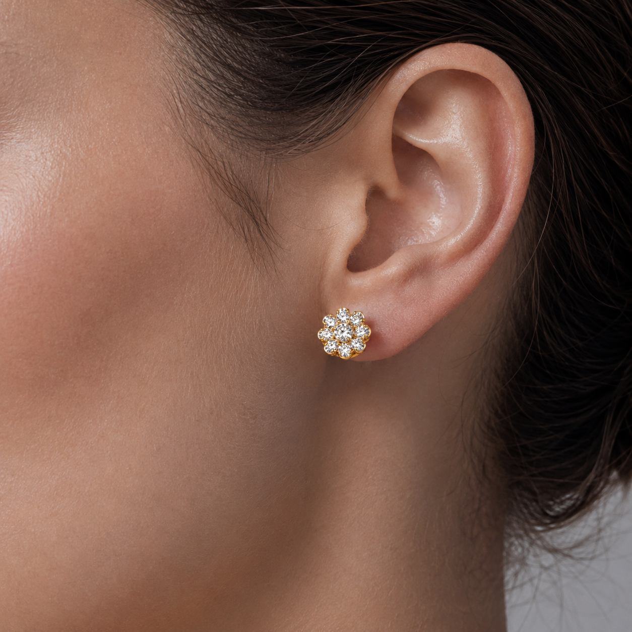“Astra” Starry Zirconia Gold Vermeil Stud Earrings