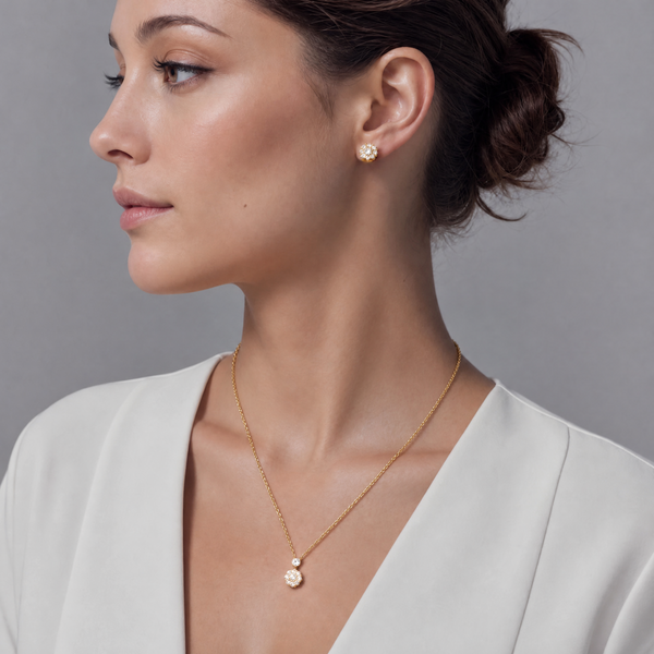 “Astra” Starry Zirconia Gold Vermeil Stud Earrings
