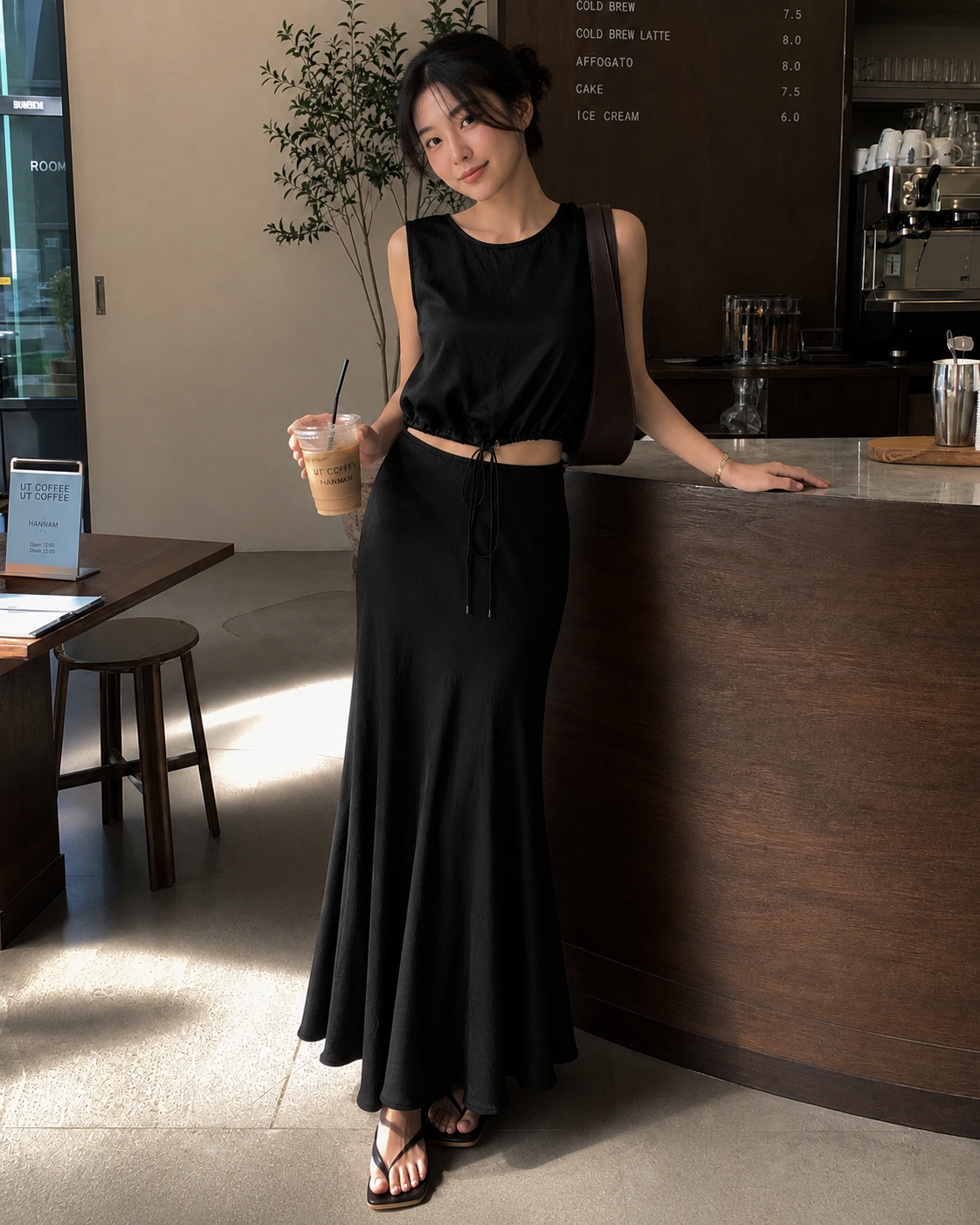 “Aurora” black top / set