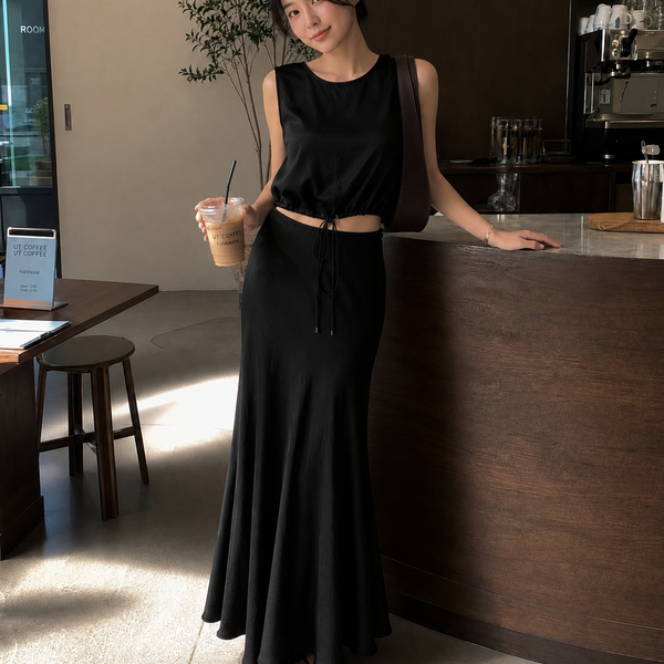 “Aurora” black top / set
