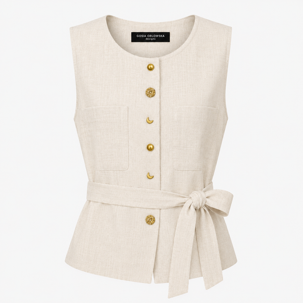 "Moon" Linen Vest