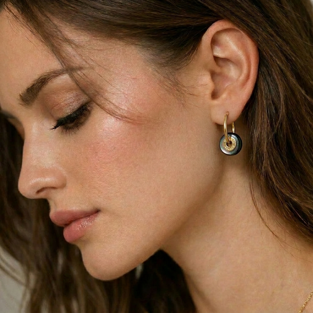 "CIAMBELLA" 1CM mini (Abalone) Earrings